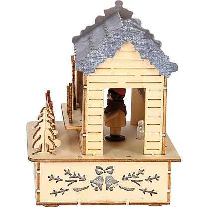 LED Holzsilhouette 'Marktstand mit grauem Dach' 2823-100