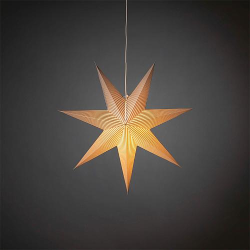 Weißer Papierstern mit silberfarbenen Streifen 60x60cm 5906-230
