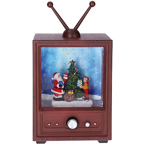 LED Fernseher mit Weihnachtsmann und Kind 4372-000