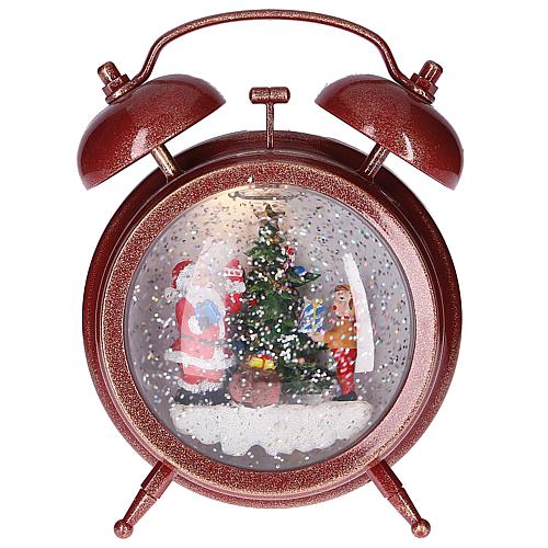 LED Wecker mit Weihnachtsmann und Kind 4375-550