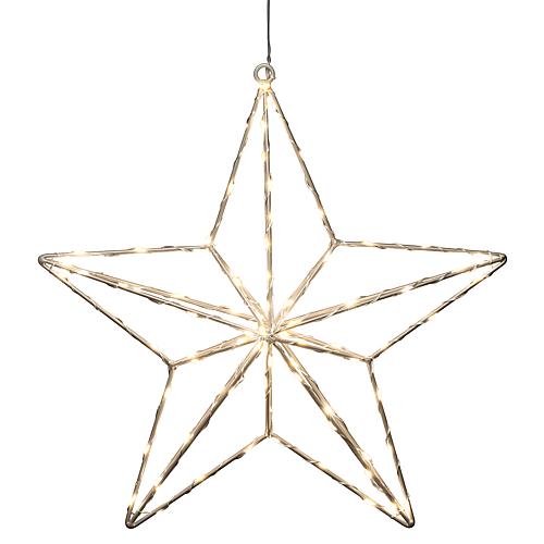 ***LED Silhouette Silberstern 90 bernsteinf. LED 1802-993