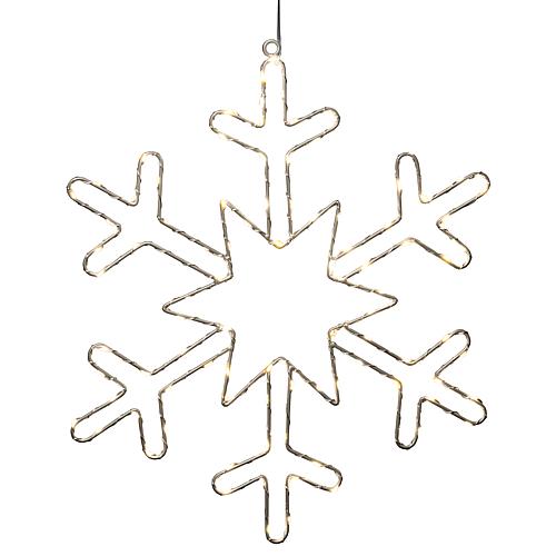 ***LED Silhouette Silberschneeflocke 100 bern. LED 1803-993