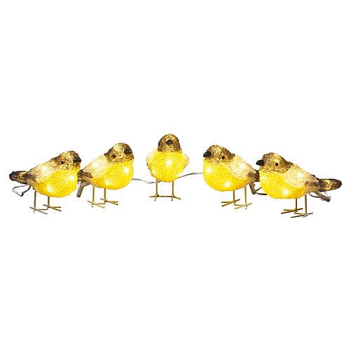 LED Acryl Vögel 5er-Set 40 ww LED außen