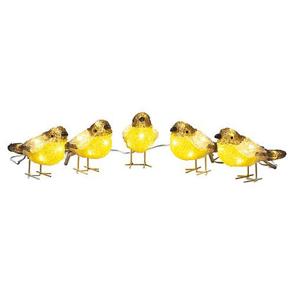 LED Acryl Vögel 5er-Set 40 ww LED außen