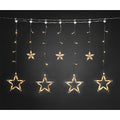LED Lichtervorhang mit Sternen 77 bernsteinf. LED