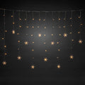 LED Lichtervorhang mit Schneeflocken 60 ww LED