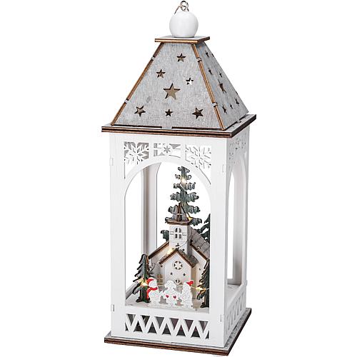 LED Holzlaterne mit Kirche 3271-210