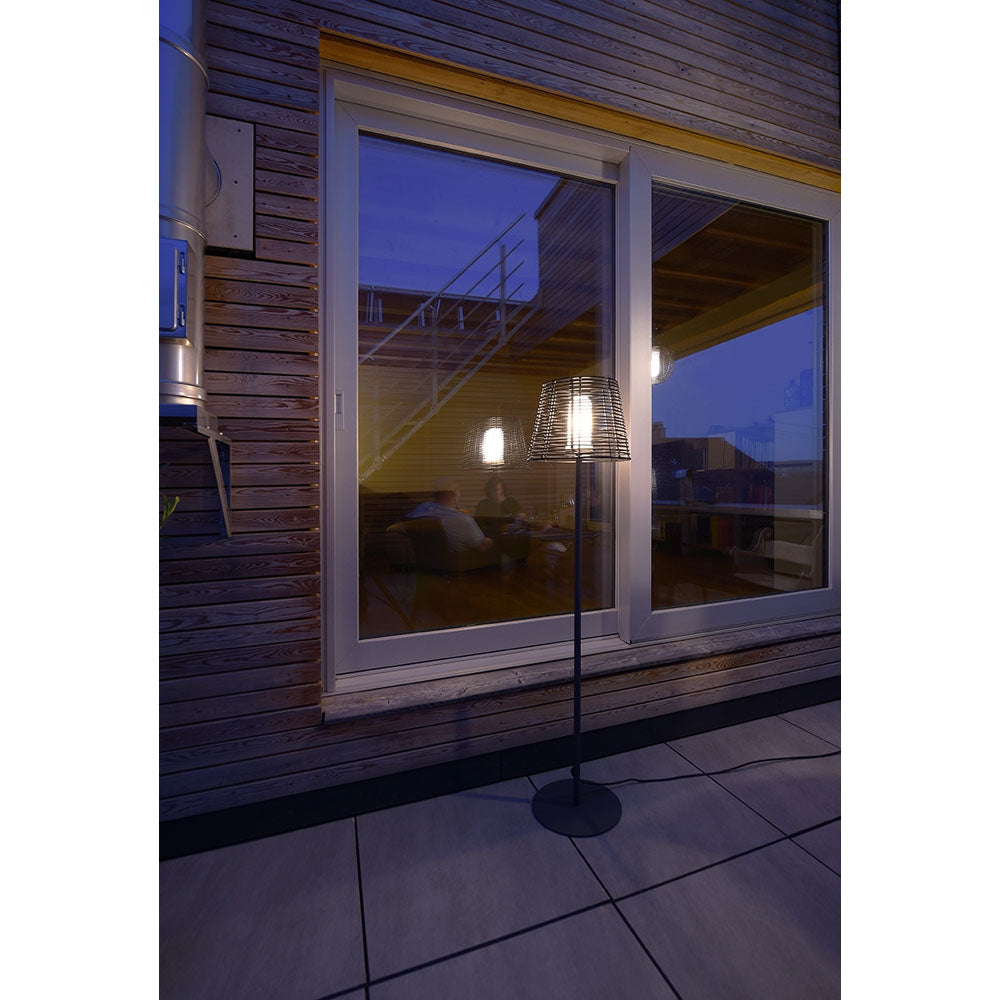 Stehleuchte Velorum schwarz LED Stehlampe 145 cm Außenleuchte E27 Kunststoff IP44