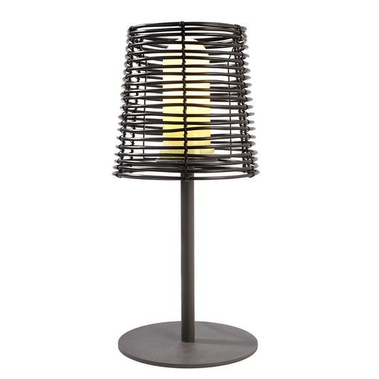 Tischleuchte Velorum schwarz LED Tischlampe 51 cm Außenleuchte E27 Kunststoff IP44