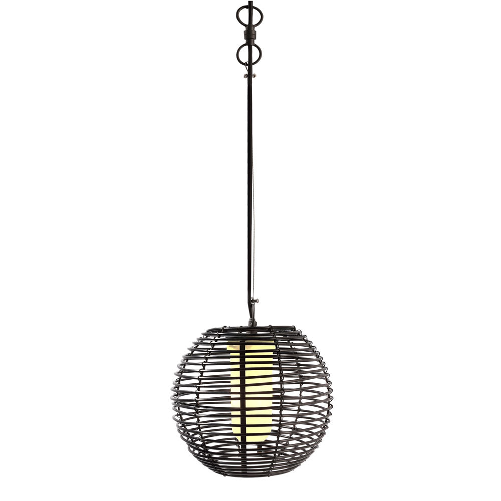Pendelleuchte Velorum schwarze LED Kugel Hängelampe Außenleuchte E27 Kunststoff IP44