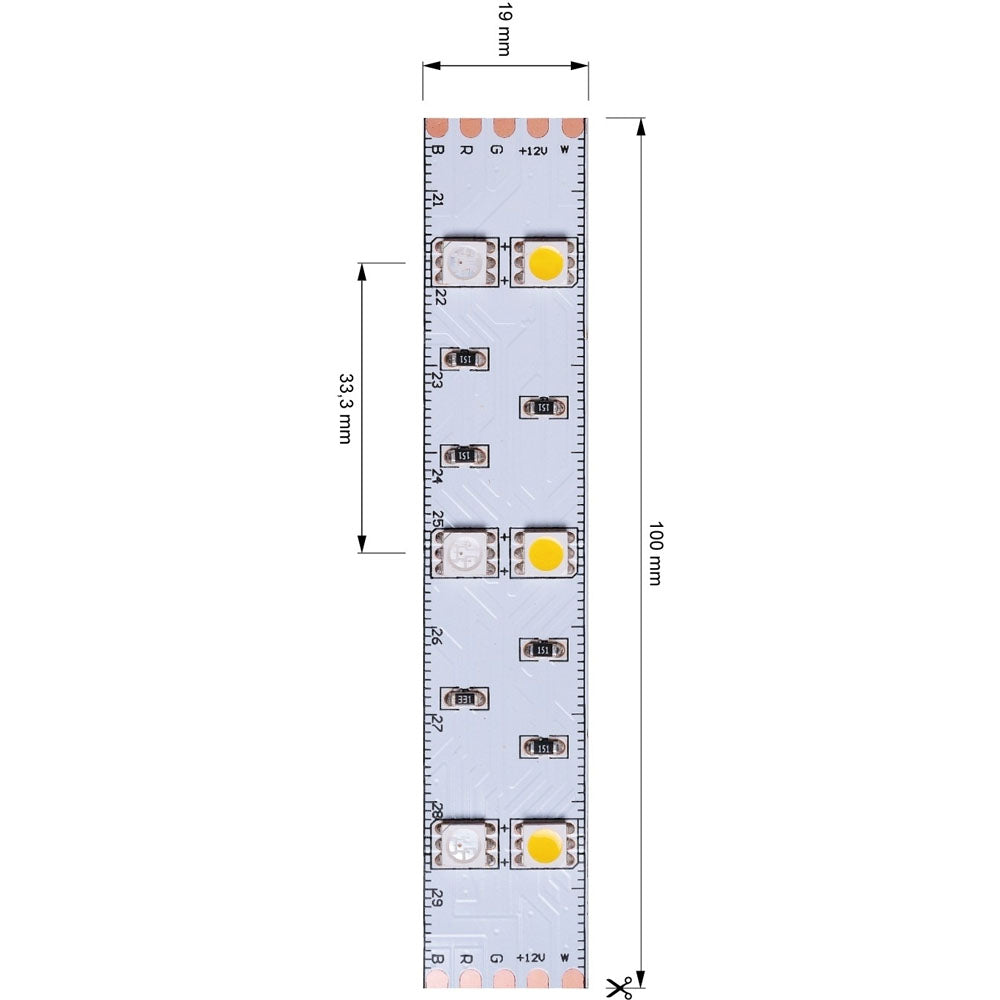 Deko-Light 5050-2x30-12V-RGB+6500K-3m 36W Weiß