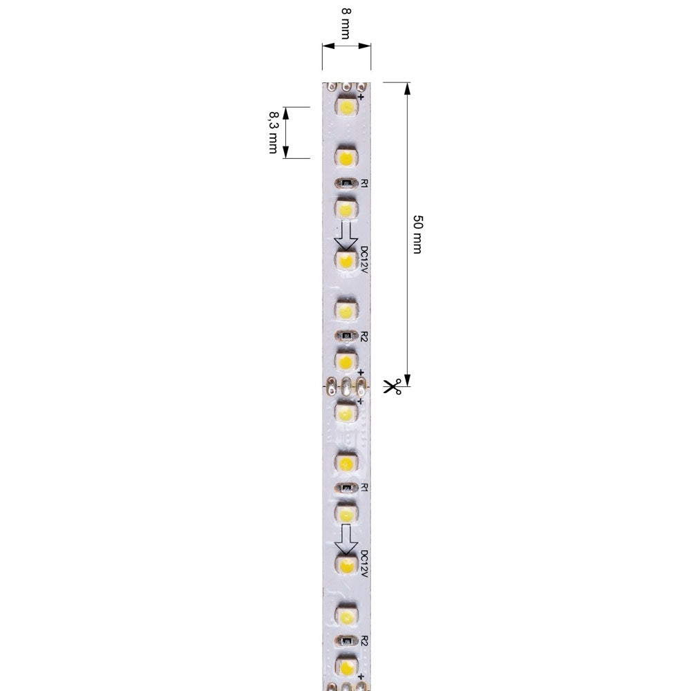 Deko-Light 3528-120-12V-3000K+6500K-5m 38W Weiß