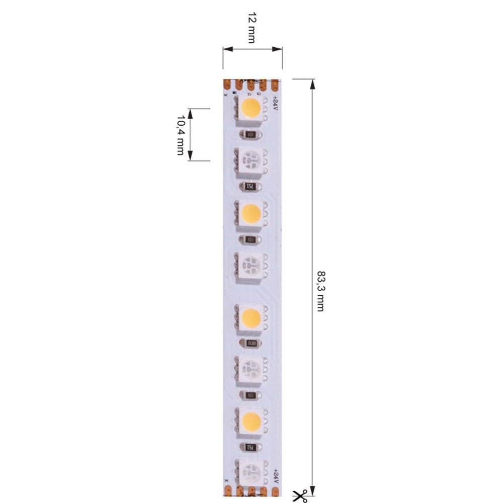 Deko-Light 5050-96-24V-RGB+3000K-5m 65W Weiß