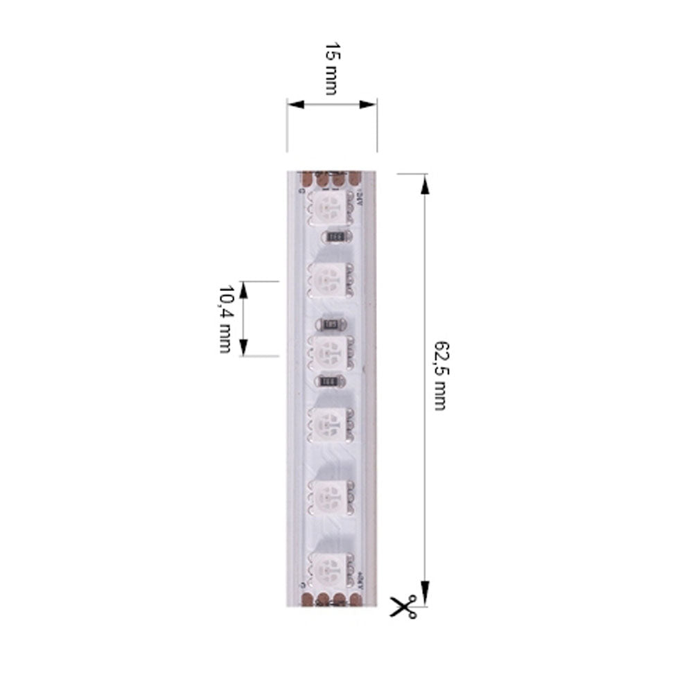 Deko-Light 5050-96-24V-RGB-5m-Silikon 65W Weiß
