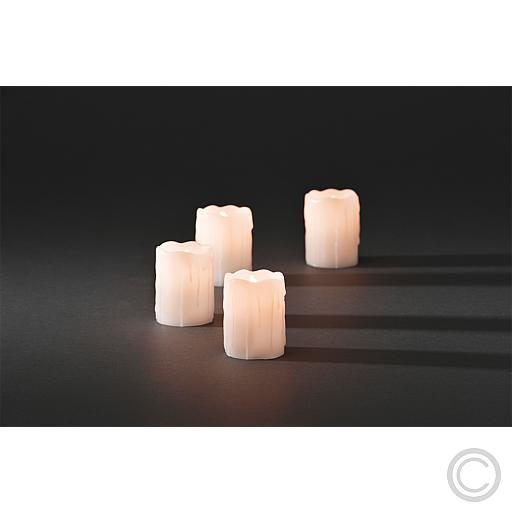 LED Echtwachskerze weiß 4er-Set 1966-100