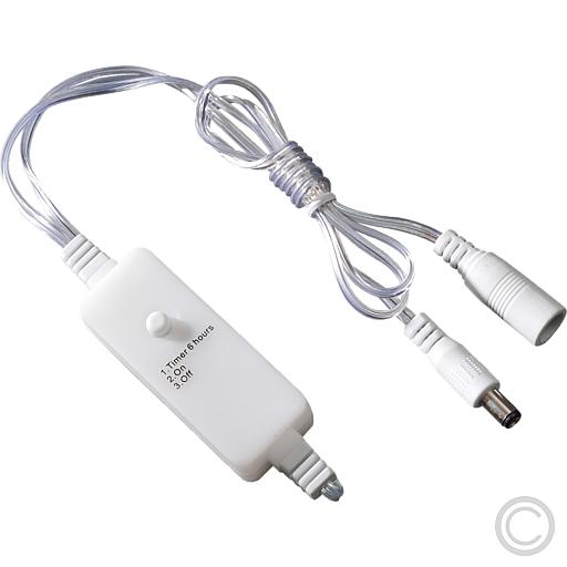 6h Timer für LED Innenart. transp. Kabel 3608-003 (Trafo bis max. 400 LEDs)