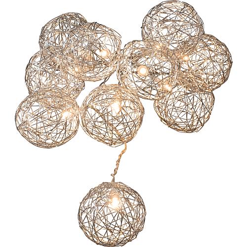 LED Dekolichterkette 16 ww LED 3148-103 Aluminium-Drahtkugeln, batteriebetrieben