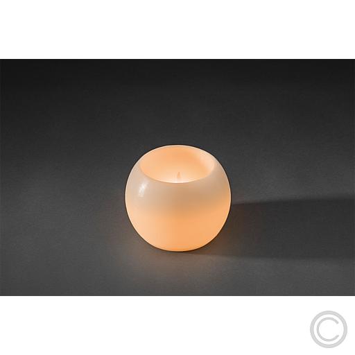 LED Echtwachskugelkerze weiß mit Timer 1965-100 batteriebetrieben