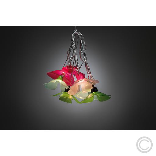 LED Dekolichterkette bunte Blumen 1478-503