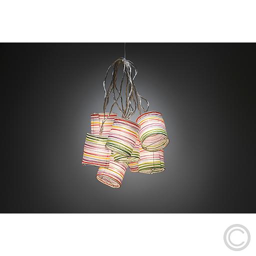 LED Dekolichterkette bunte Papierlaternen 1479-503