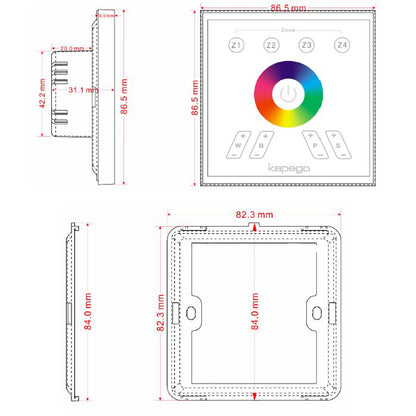 Deko-Light Touch Panel, Bediengerät Kapego RF Color + White 220-240V