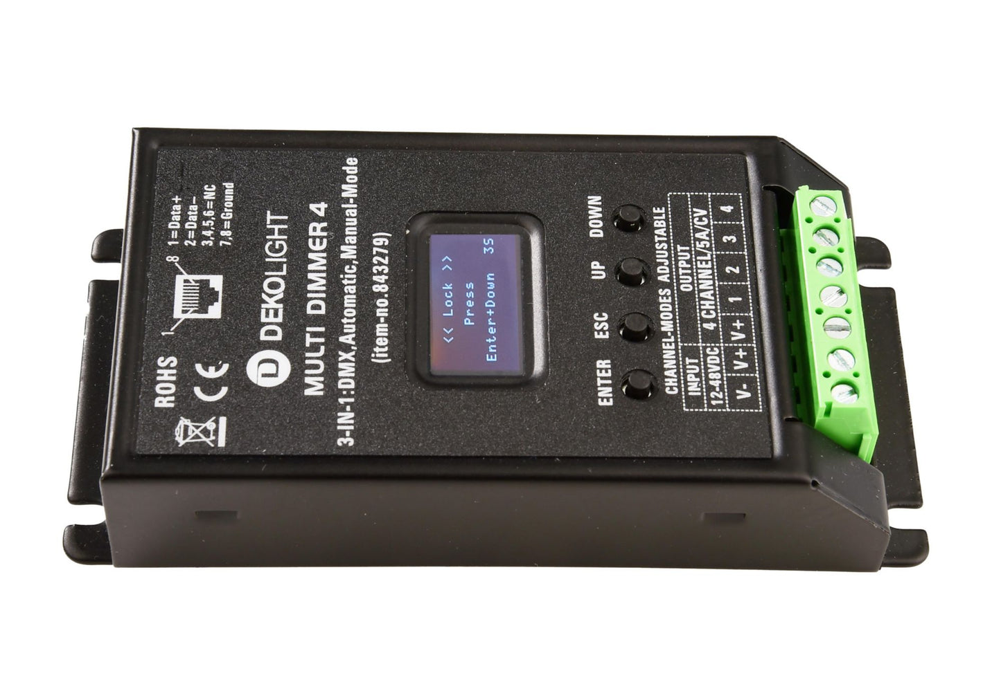 Deko-Light MULTI-LED-Dimmer 1-4 CH, DMX/AUTO/MAN, 12-48V, 20A