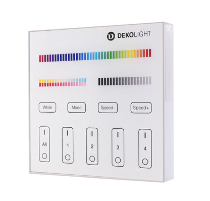 Deko-Light RF-smart, Wandfernbedienung, weiß, 3V, 4 Zonen, Single/CCT/RGB/W/+CCT