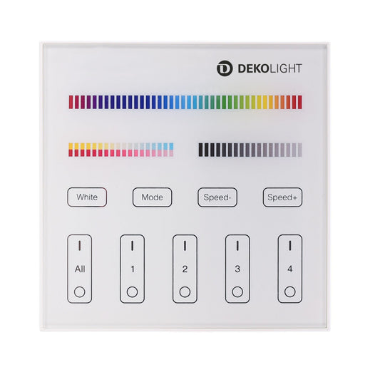 Deko-Light RF-smart, Wandfernbedienung, weiß, 3V, 4 Zonen, Single/CCT/RGB/W/+CCT