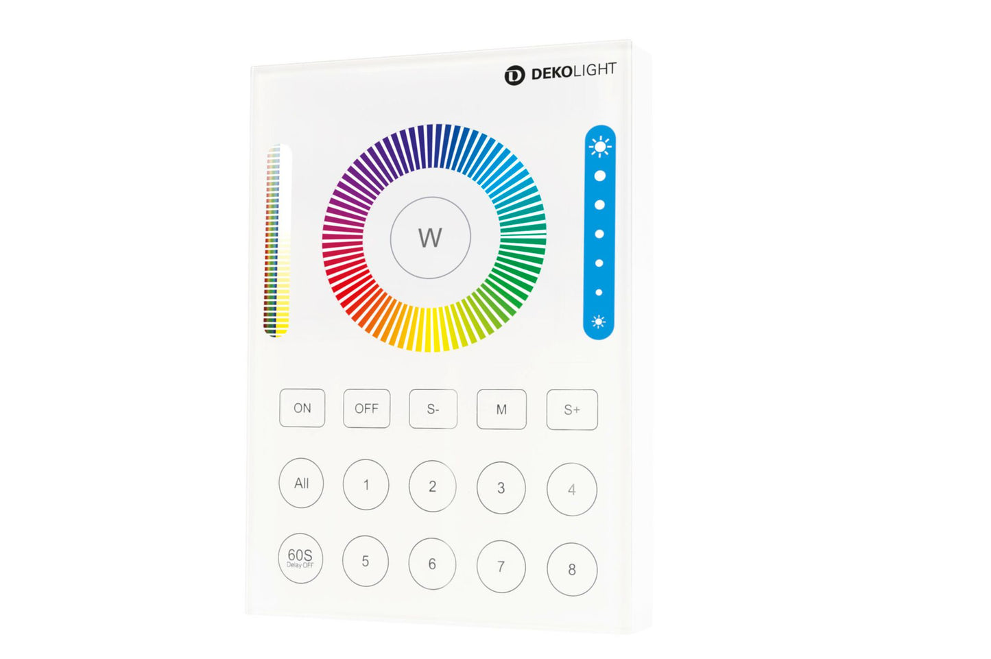 Deko-Light RF-smart, Wandfernb., weiß, 8 Zo, Single/CCT/RGB/RGBW/RGB+CCT