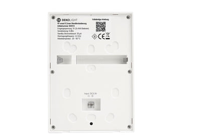 Deko-Light RF-smart, Wandfernb., weiß, 8 Zo, Single/CCT/RGB/RGBW/RGB+CCT