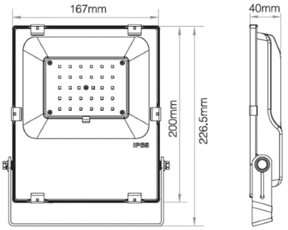 Deko-Light RF-smart, Flood, 30 W, RGB+2700-6500 K, Schwarz