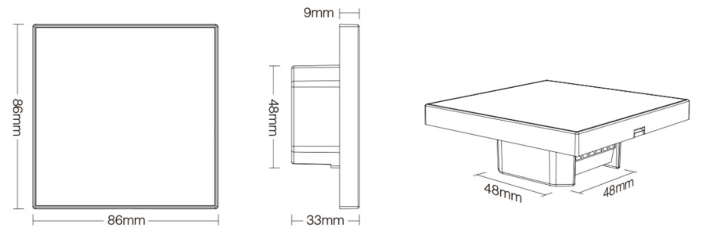 Deko-Light RF-smart, Wandfernbedienung, weiß, 230V, 4 Zonen, Single/CCT/RGB/W/+CCT