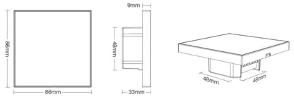 Deko-Light RF-smart, Wandfernbedienung, weiß, 230V, 4 Zonen, Single/CCT/RGB/W/+CCT