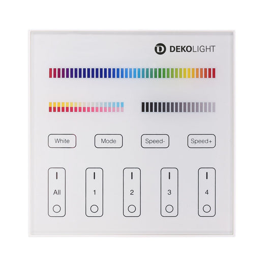 Deko-Light RF-smart, Wandfernbedienung, weiß, 230V, 4 Zonen, Single/CCT/RGB/W/+CCT