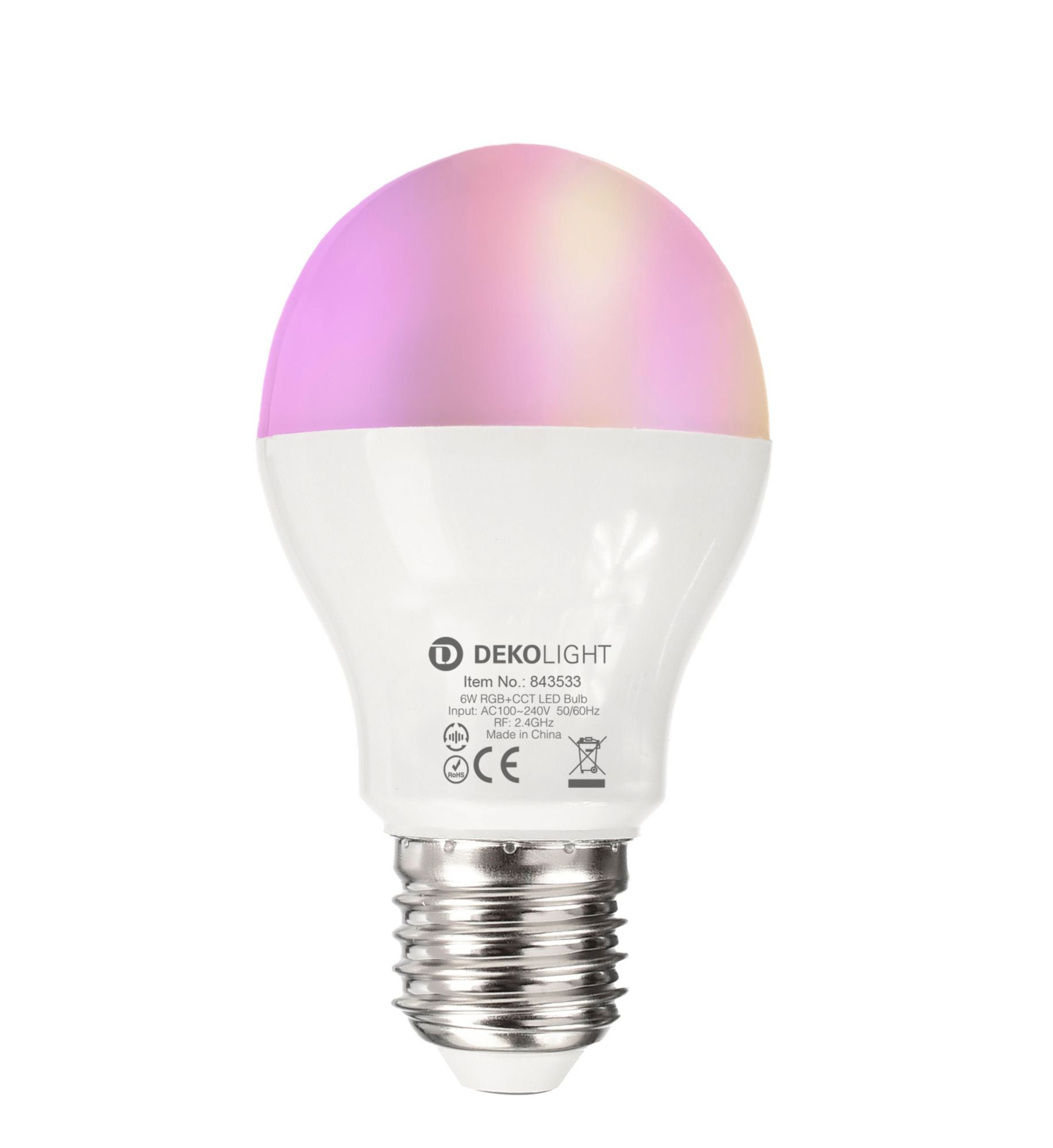 Deko-Light RF-smart, E27, Rf+Zigbee, 6 W, RGB+2700-6500 K, 220 Grad