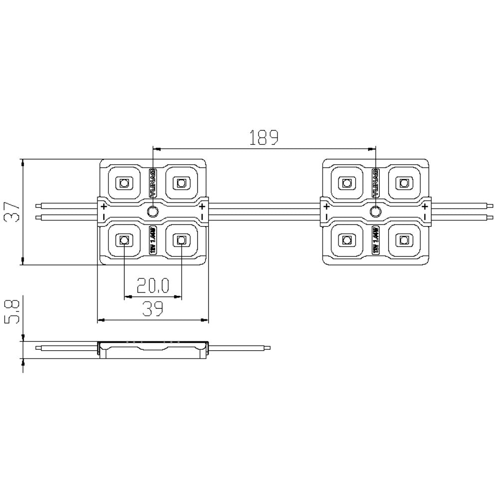 Deko-Light Modul 2835CW 1,5W 12V (20x) 26W Weiß