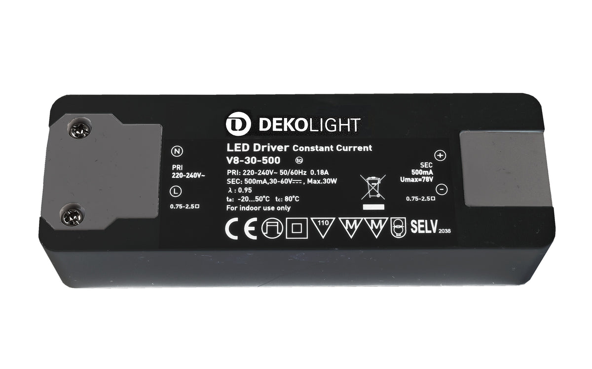 Deko-Light BASIC, CC, V8-30-500mA/30W  Schwarz