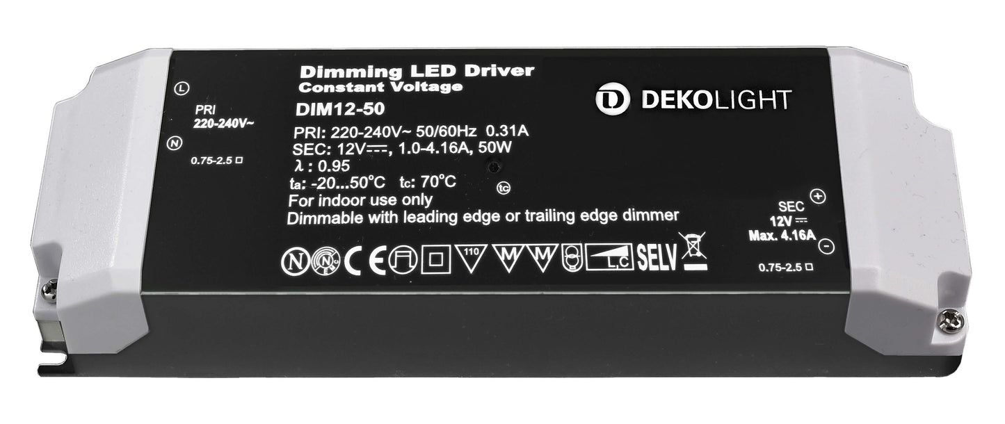 Deko-Light BASIC, DIM, CV 12V 12-50W  Schwarz