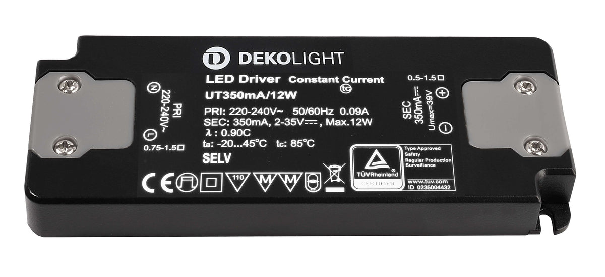 Deko-Light FLAT, CC, UT350mA/12W  Schwarz