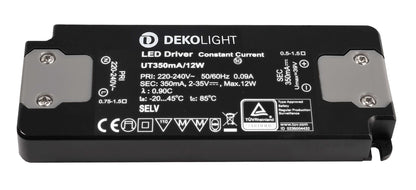 Deko-Light FLAT, CC, UT350mA/12W  Schwarz