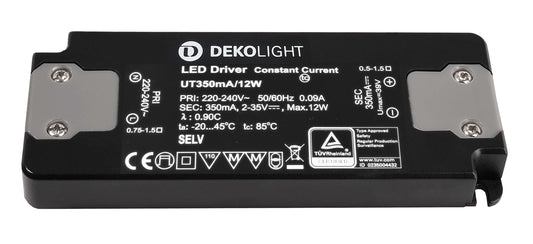 Deko-Light FLAT, CC, UT350mA/12W  Schwarz