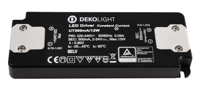 Deko-Light FLAT, CC, UT500mA/12W  Schwarz
