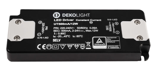 Deko-Light FLAT, CC, UT500mA/12W  Schwarz