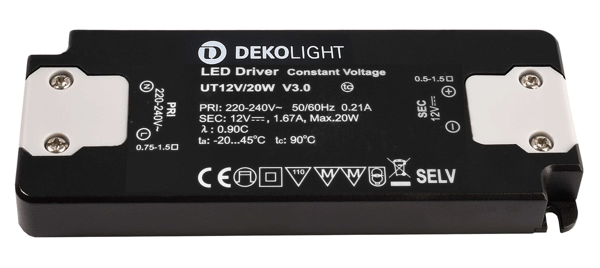 Deko-Light FLAT, CV, UT12V/20W  Schwarz