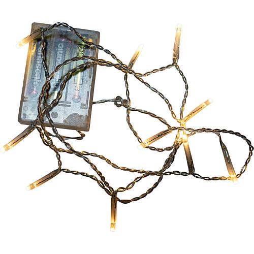 EGB LED Batterie Lichterkette 10 flg. warmw. transparentes Kabel