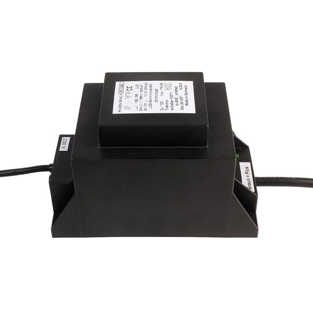 ABN LED Sicherheitstransformator 150VA/24V DC  Schwarz Chrom