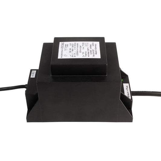 ABN LED Sicherheitstransformator 150VA/24V DC  Schwarz Chrom