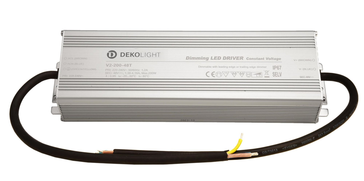 Deko-Light LED power supply, IP, DIM, CV, 48 V, 66-200 W
