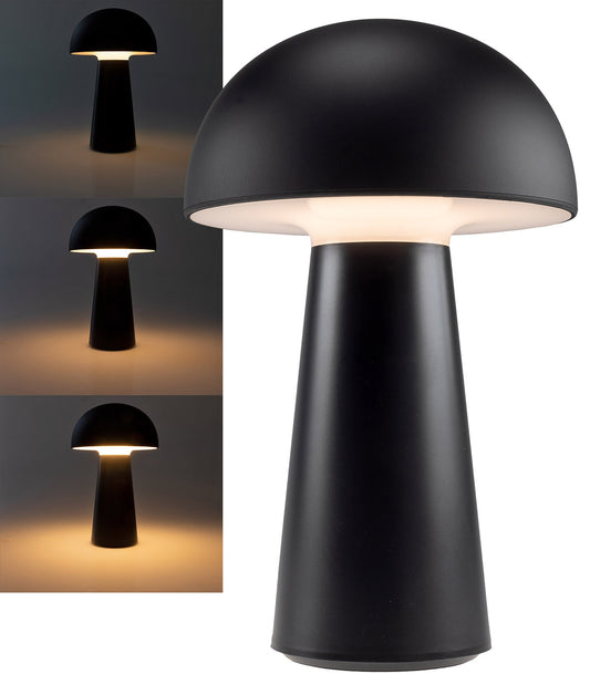LED Akku-Tischleuchte "Foco Seta" 3000K, IP20, TouchDim, 23cm,matt schwarz