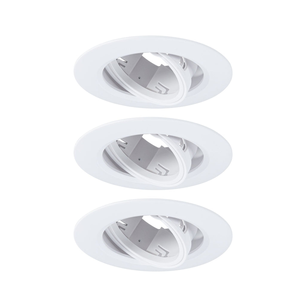 Paulmann Einbauleuchte  3er-Set schwenkbar rund 90mm 30° GU10 max. 3x10W  230V dimmbar  Weiß